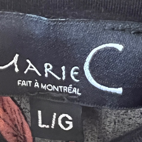 Marie C Made in Montreal Floral Black Skirt L - Picture 7 of 9